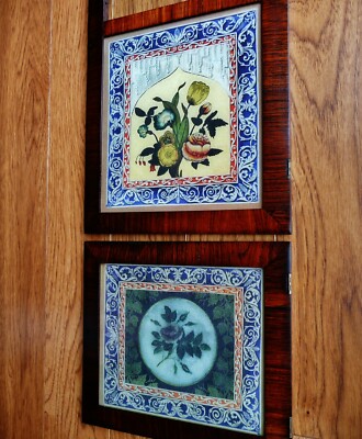 2 Seth Thomas Glass Tablets For Antique Triple Decker Clock - Doors Not Included