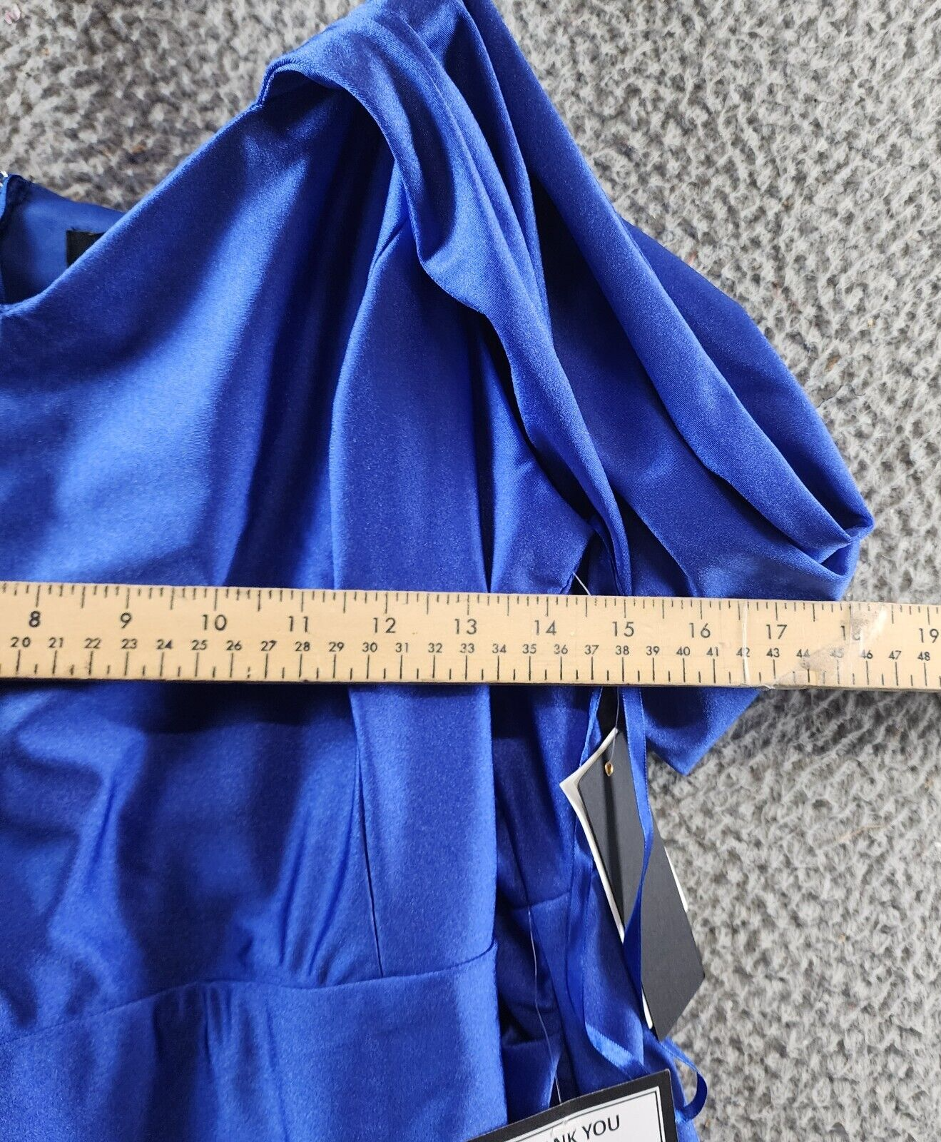 City Studio Trendy Plus Size Cold-Shoulder Satin Bodycon Dress 22W Bright Royal~ - Picture 7 of 13