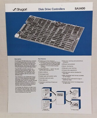 Shugart Associates SA1400 Disk Drive Controllers Advertising Flyer 