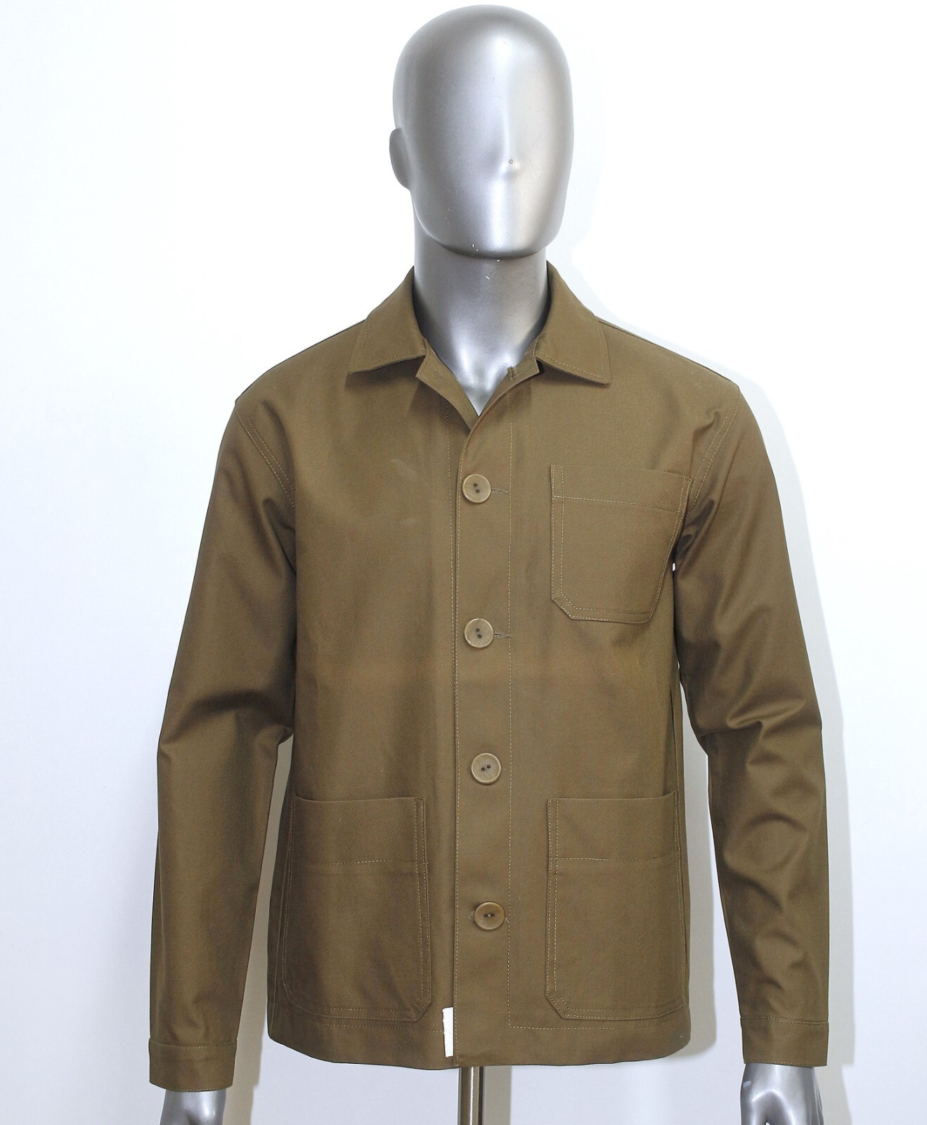 New French 1960/70s Khaki Cotton Twill Work ChoreJacket Size