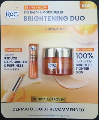 RoC Revive + Glow Vitamin C Eye Balm & Moisturizer Brightening Duo