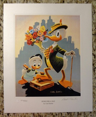 Carl Barks Litho Hand Signed DUDE FOR A DAY 574/595 Donald Duck Art New Disney