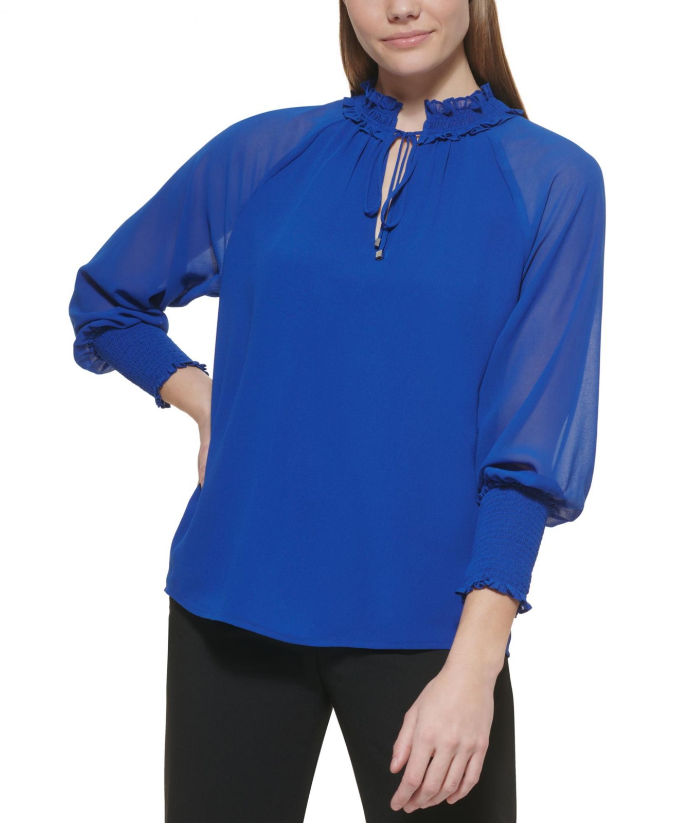 calvin klein ruffle sleeve blouse