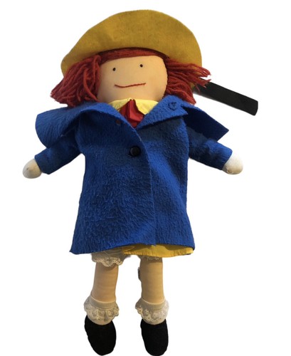 Vtg 18” Madeline Rag Doll Plush Eden Yarn Hair 1990 Dress Coat Hat