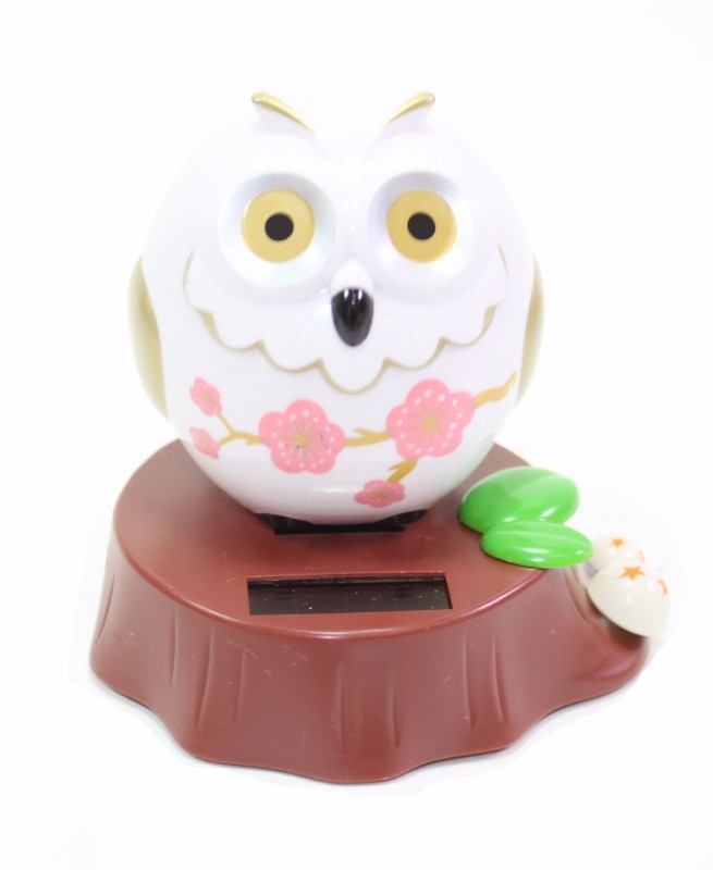 Eco-Friendly Solar Toy Owl Lover Praying Gift Home Decor White