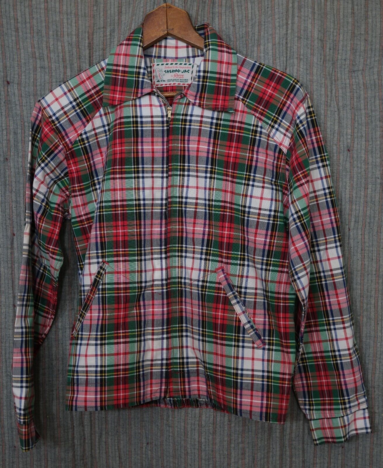 Vtg 1950's Thermo-Jac by Grove St. Louis Plaid Lightweight Vtg 1950's Thermo-Jac by Grove St. Louis Plaid Lightweight