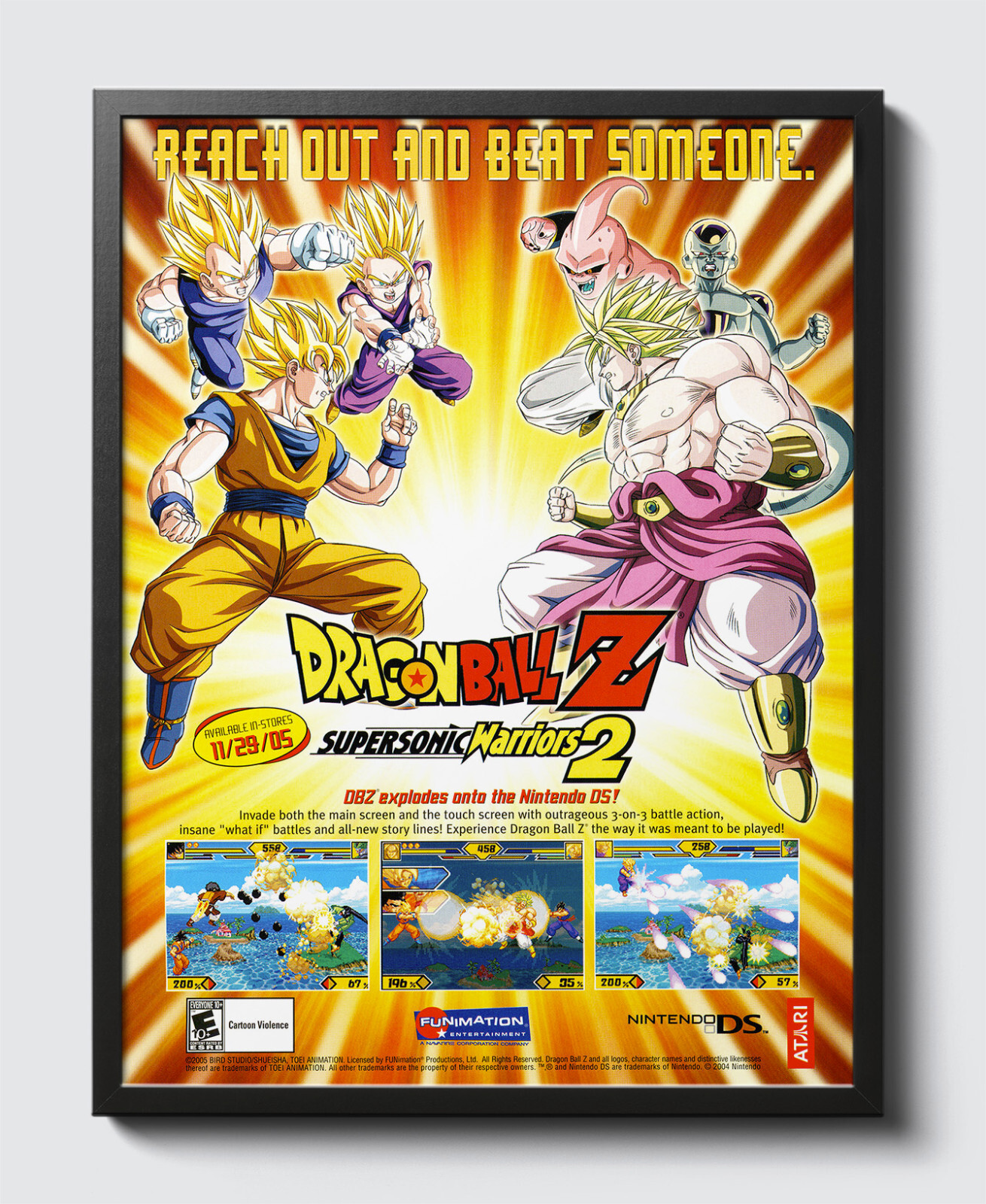 Dragon Ball Z Supersonic Warriors 2 Nintendo DS Glossy Promo