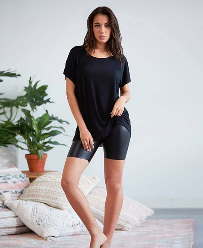 faux leather bike shorts
