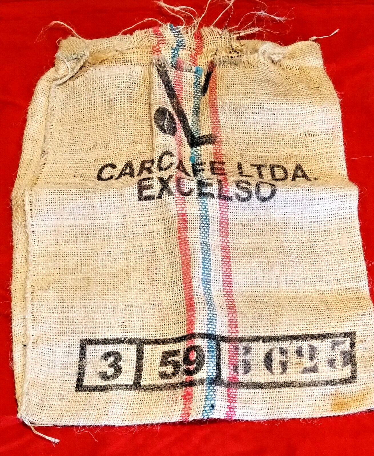 Large Coffee Bean Excelso Cafe De Colombia 70 KG Burlap Bag Crafts Home Decor
