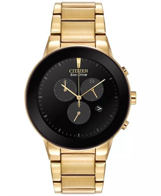 Pre-owned Citizen Men's Chronograph Axiom Eco-drive Watch In Gold - Size One Size