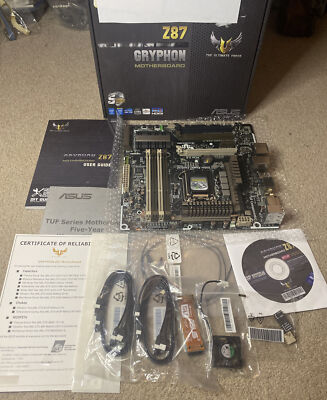 New Asus GRYPHON Z87 LGA 1150 Intel Z87 uATX Motherboard w/ Armor Kit Paperwork