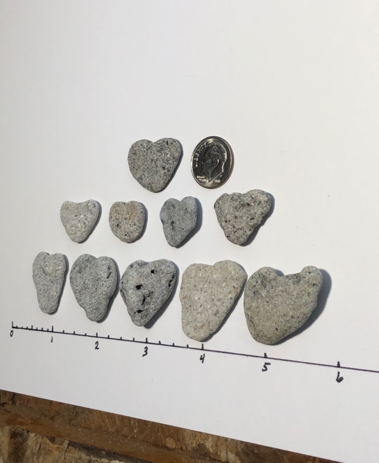 10 Naturally Heart Shaped Beach Stones.5-1