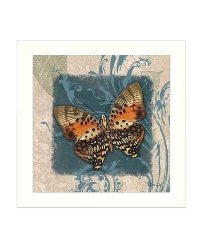 Настенный принт Swirl Butterfly III в белой рамке