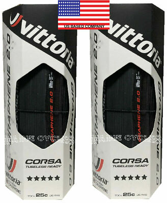 Vittoria Corsa G 2.0 TLR TUBELESS clincher 700 x 25 all black  USA based