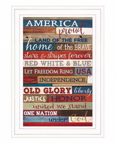 America Proud 2 Настенный принт в белой рамке