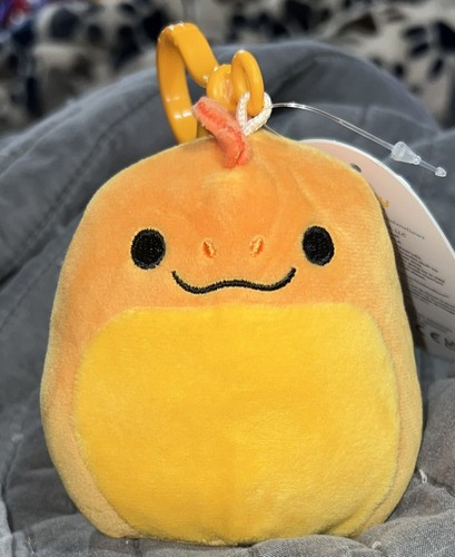 NWT Squishmallows 3.5” ONEL the Orange Electric Eel Clip On Keychain Plush