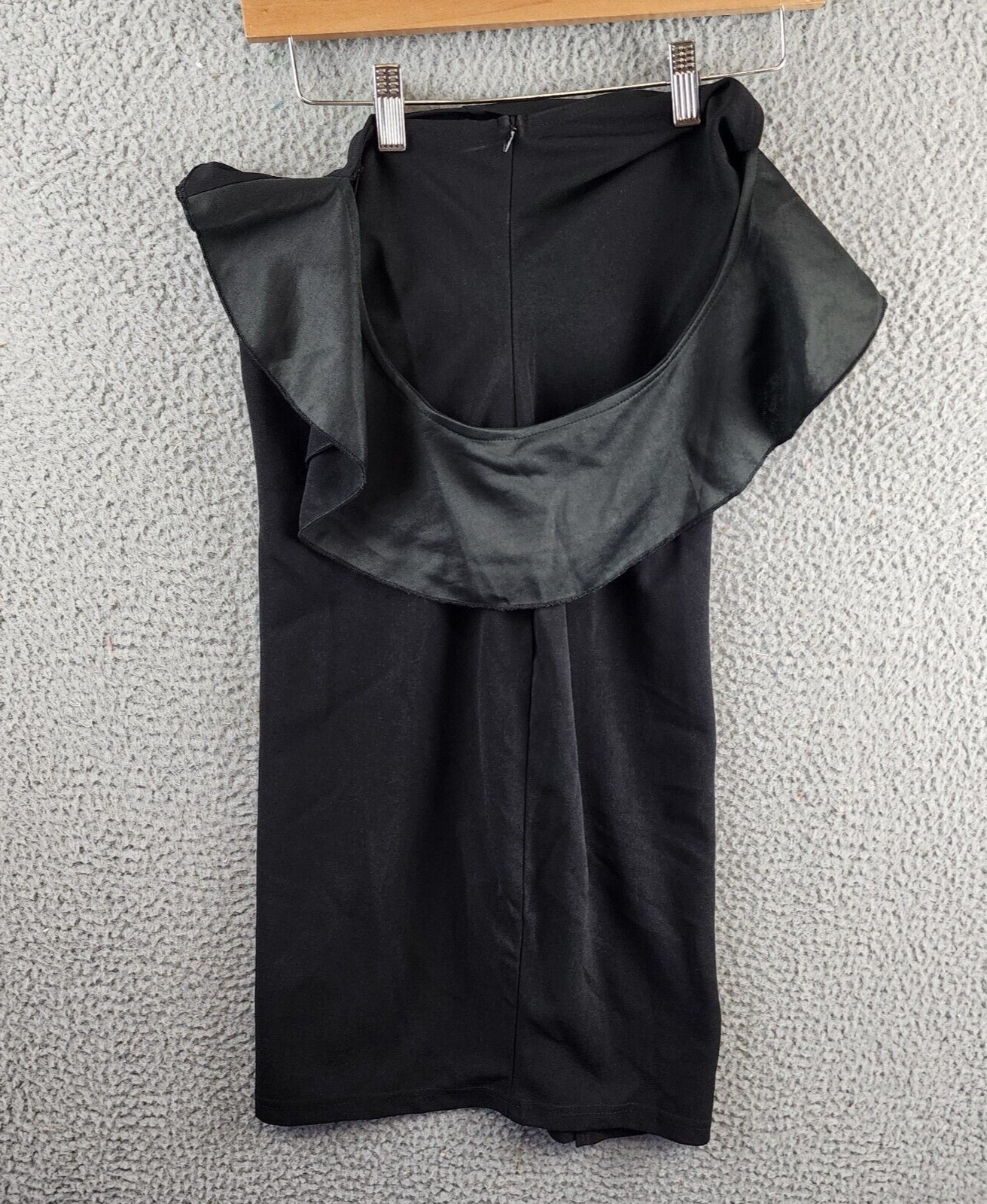 Katie May Take Flight Ruffled One Shoulder Mini Dress Women's S Black Back Zip~ - Picture 11 of 14