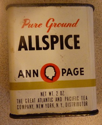 Vintage Pure Ground Allspice Tin 2 oz Ann Page A&P Tea Company