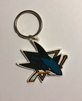 San Jose Sharks Officially Licensed Round Keychain Bold Logo NWT NHL