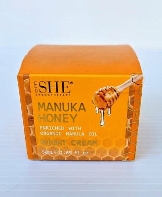 OM SHE Manuka Honey Night Cream with Organic Marula Oil 1.69 fl oz New in Box