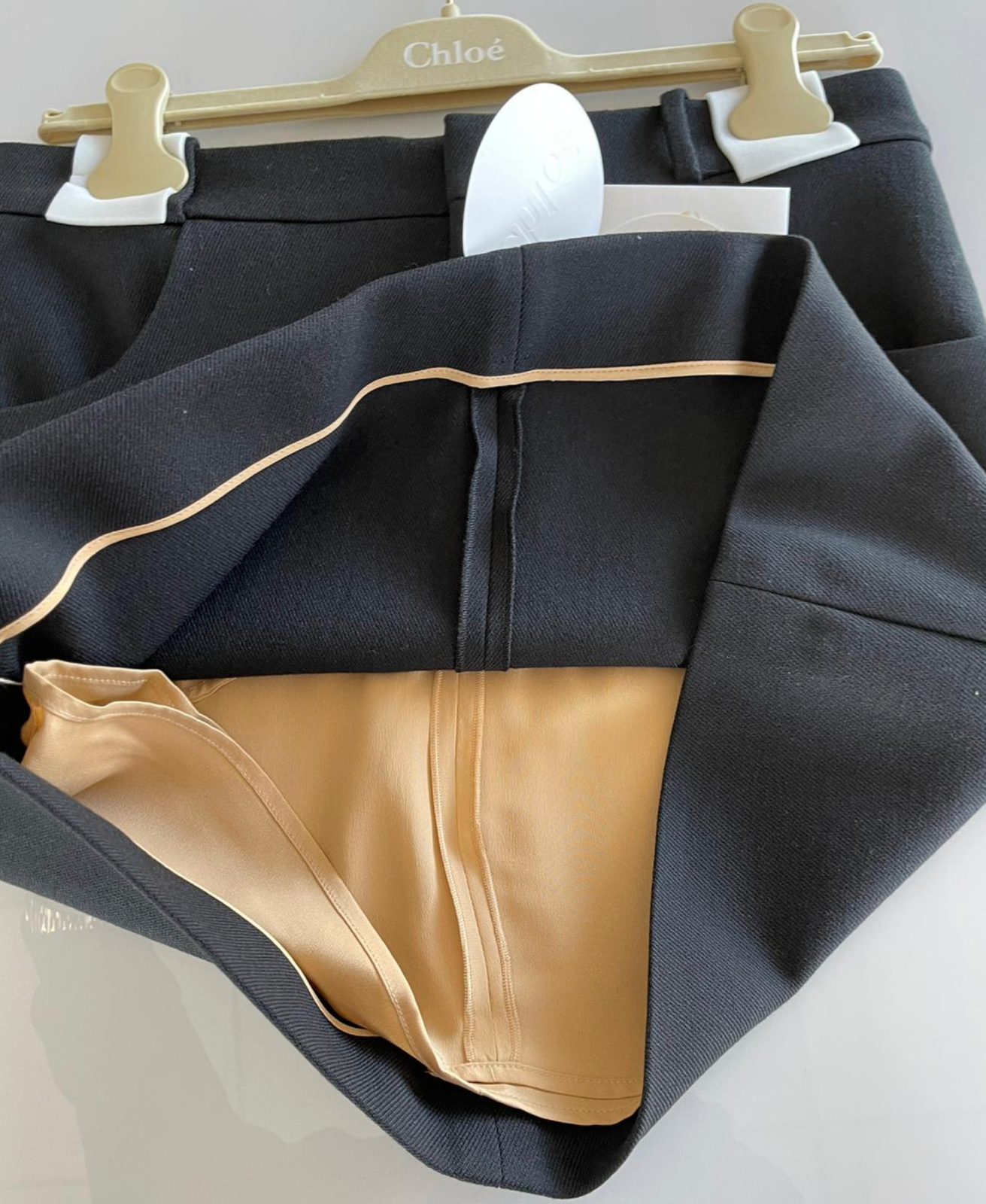 Pre-owned Chloé Paris Women's Iconic Cult Wool Silk Mini Skirt Hot 38 In Black
