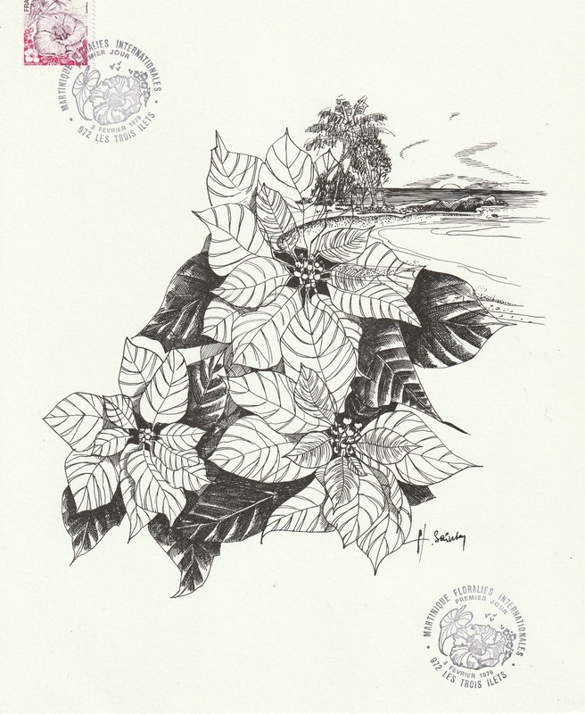 Document A4 1979 - Martinique. Floralies Internationales. Dessin De H. Sainson