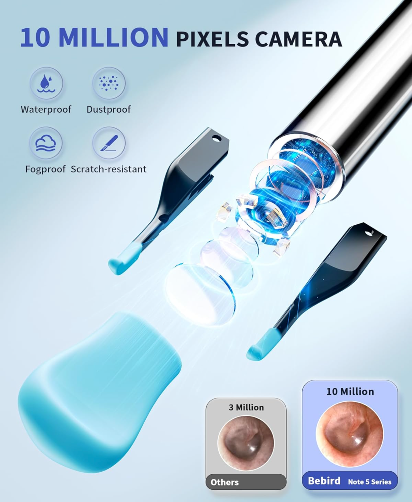 BEBIRD Note5 Pro Visual Smart 10 Megapixel HD Ear Wax Removal Endoscope Camera