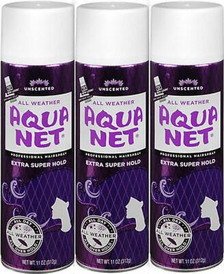 3 Pack Aqua Net Extra Super Hold Professional Hair Spray, Unscented, 11 oz Each
