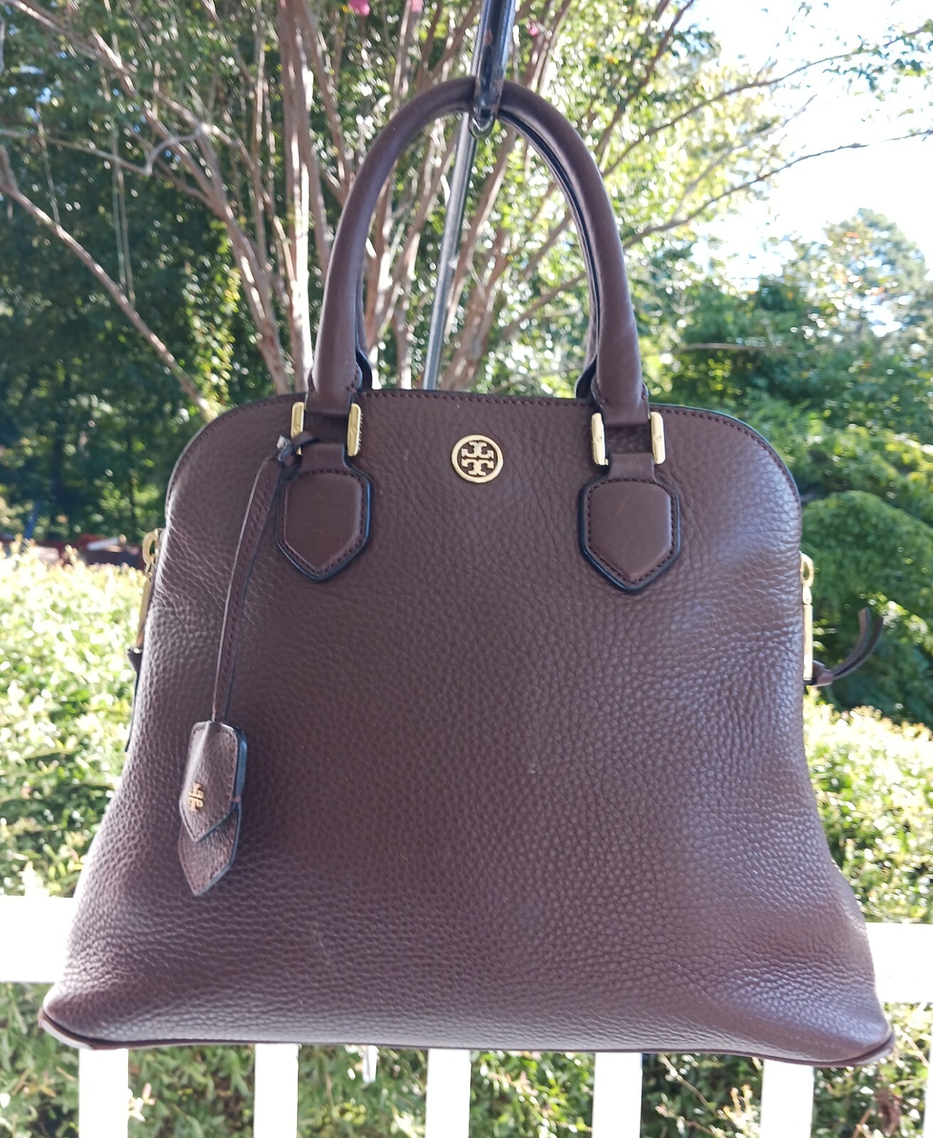 Tory Burch Large Milk Chocolate Brown Satchel w/Side Zipper