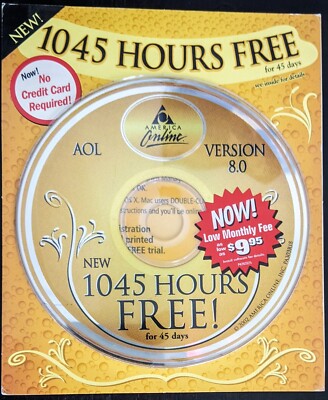 ''Champagne'' America Online Collectible / Install Disc, Vintage AOL CD v8.0!