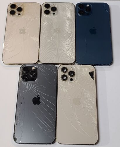 OEM Apple Iphone 12 Pro Max Original Crack Housing,Mix Colors, Lot Of 5:CO096 OEM Apple Iphone 12 Pro Max Original Crack Housing,Mix Colors, Lot Of 5:CO096