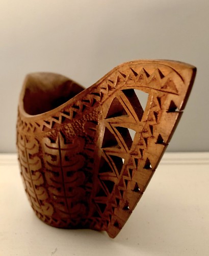 Yugoslavia Vintage Hand Carved Wooden Wedding Ceremonial Shepherd Cup Folk Art