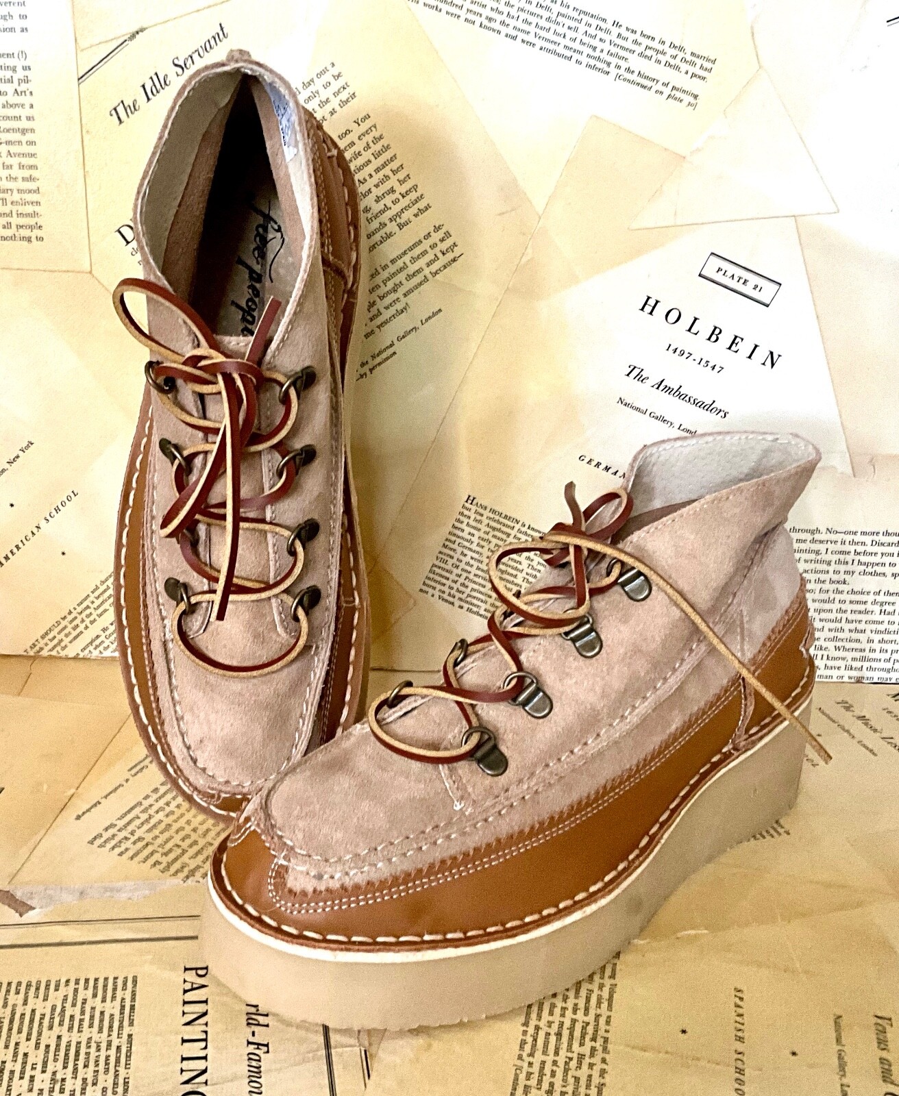 

Free People Mod Mocc Shoe Boot Gum Подошва на танкетке, коричневая замша 41/11 НОВИНКА, Brown - tan, Mod Mocc