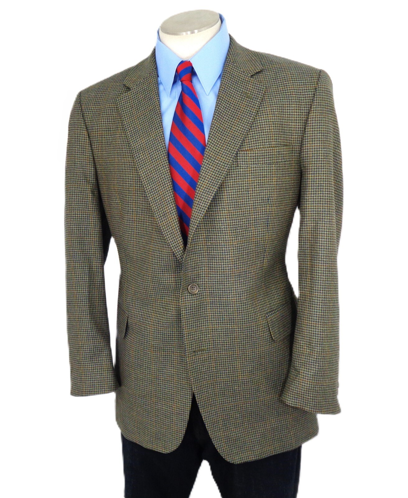Jos A Bank Iridescent Golden Plaid Tweed Silk Sportcoat 2 Button Blazer 46 L NEW