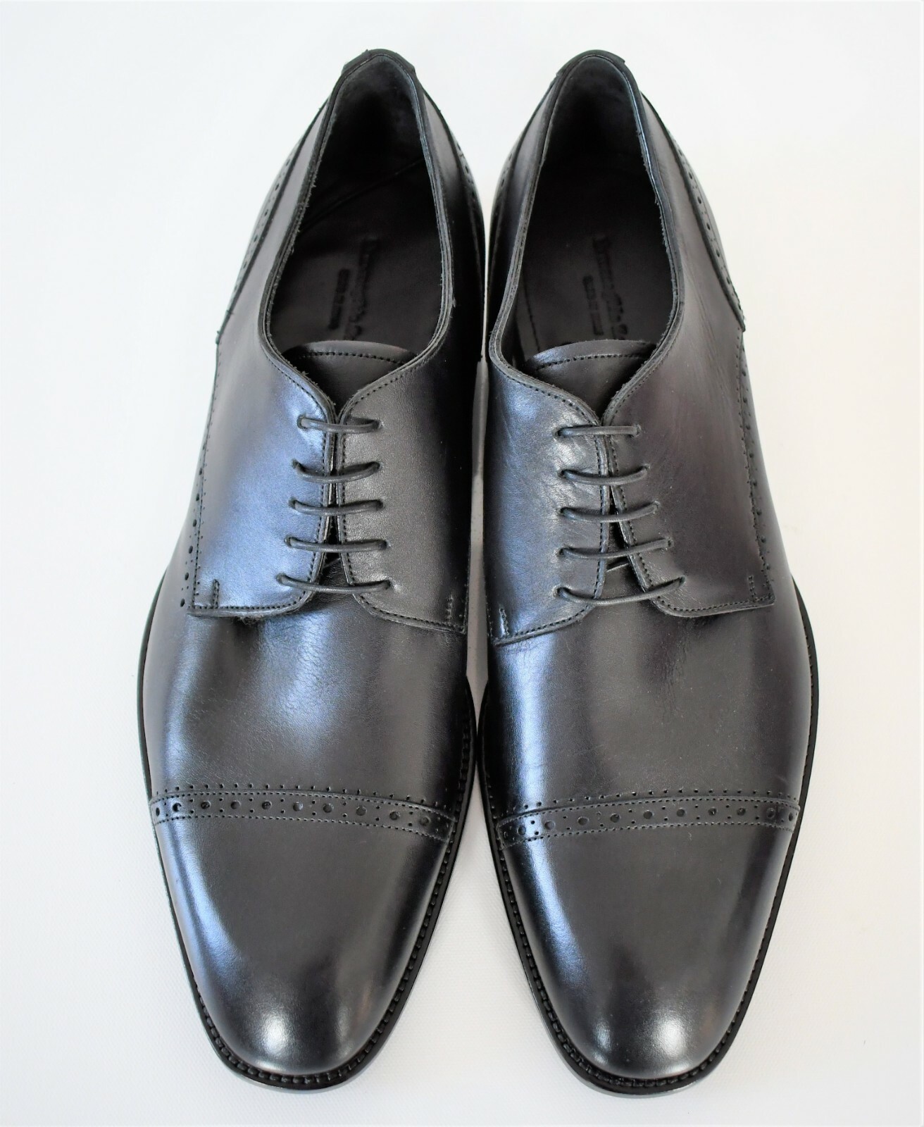 New ERMENEGILDO ZEGNA Black Leather CAP TOE DERBY Oxford New ERMENEGILDO ZEGNA Black Leather CAP TOE DERBY Oxford