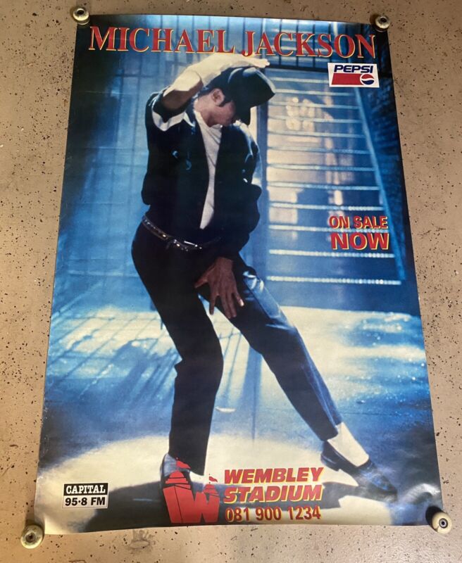 Original 1992 MICHAEL JACKSON WEMBLEY STADIUM CONCERT POSTER 40" x 60"