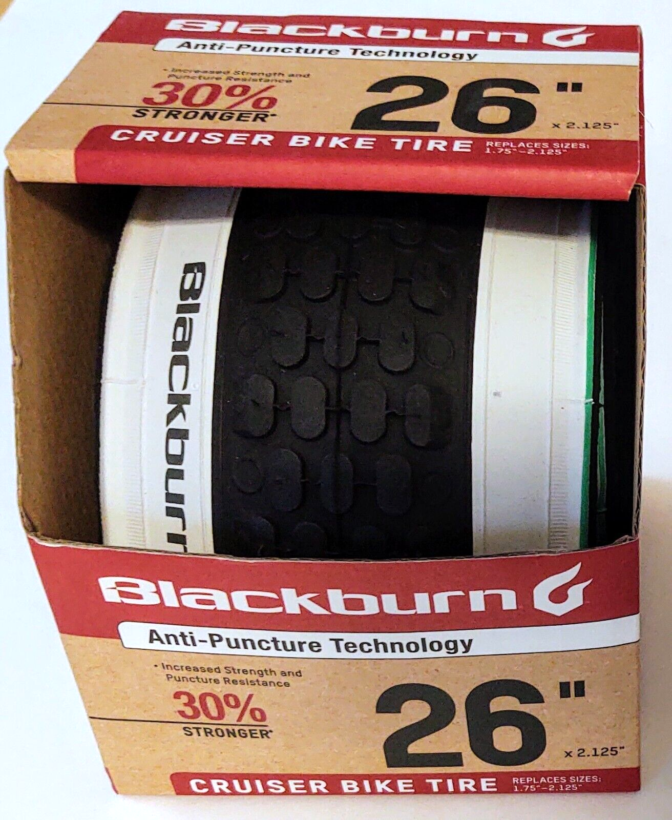 New Blackburn Cruiser Bike Tire 26" x 2.125" White Wall
