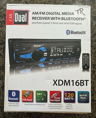 Car Dual AM/FM Digital Media Receiver With Bluetooth XDM16BT - Car Stereo