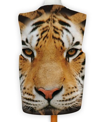 VINTAGE TIGER ANIMAL VEST フェイクファー 虎 タイガー 古着 フェイクファー ベスト タイガーストライプ 虎柄 ユニ
