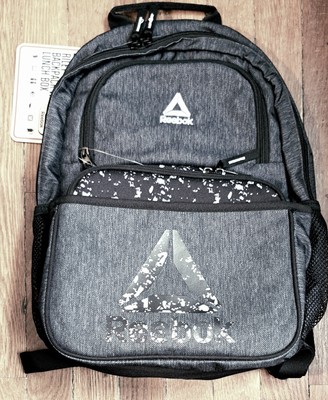 Reebok Unisex Riley Backpack with Lunch Box - Dark Heather Gray