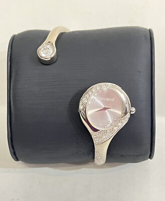 MARC ECKO E95018L1 Ladies Bangle Watch Silver Quartz 25mm #5 New