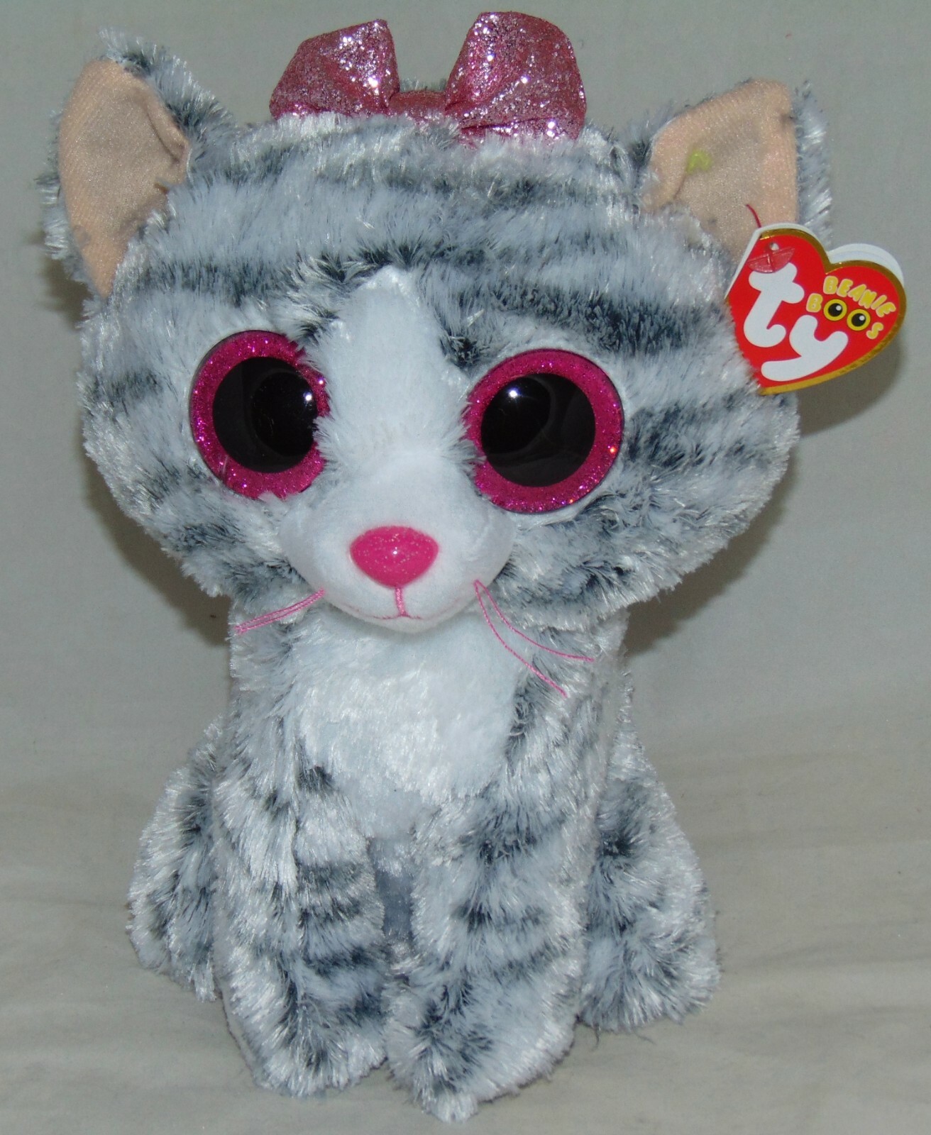 New Ty Beanie Boos KIKI the Gray Tiger Cat Medium Buddy 9 size