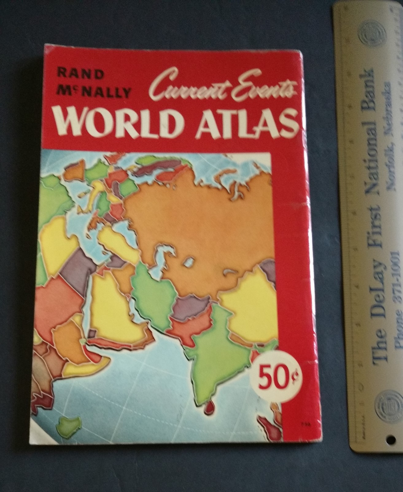 Vintage Rand McNally World Map Puzzle & Current Events World Atlas