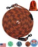 Lecreo Long Dog Leash 15FT/30FT/50FT, Orange, Wave Pattern, 3/8 Inch, Suitable for Small/Medium/Large Dogs, Durable Nylon and Alloy Steel, Ideal for Training, Hiking, Camping, Backyard, Beach