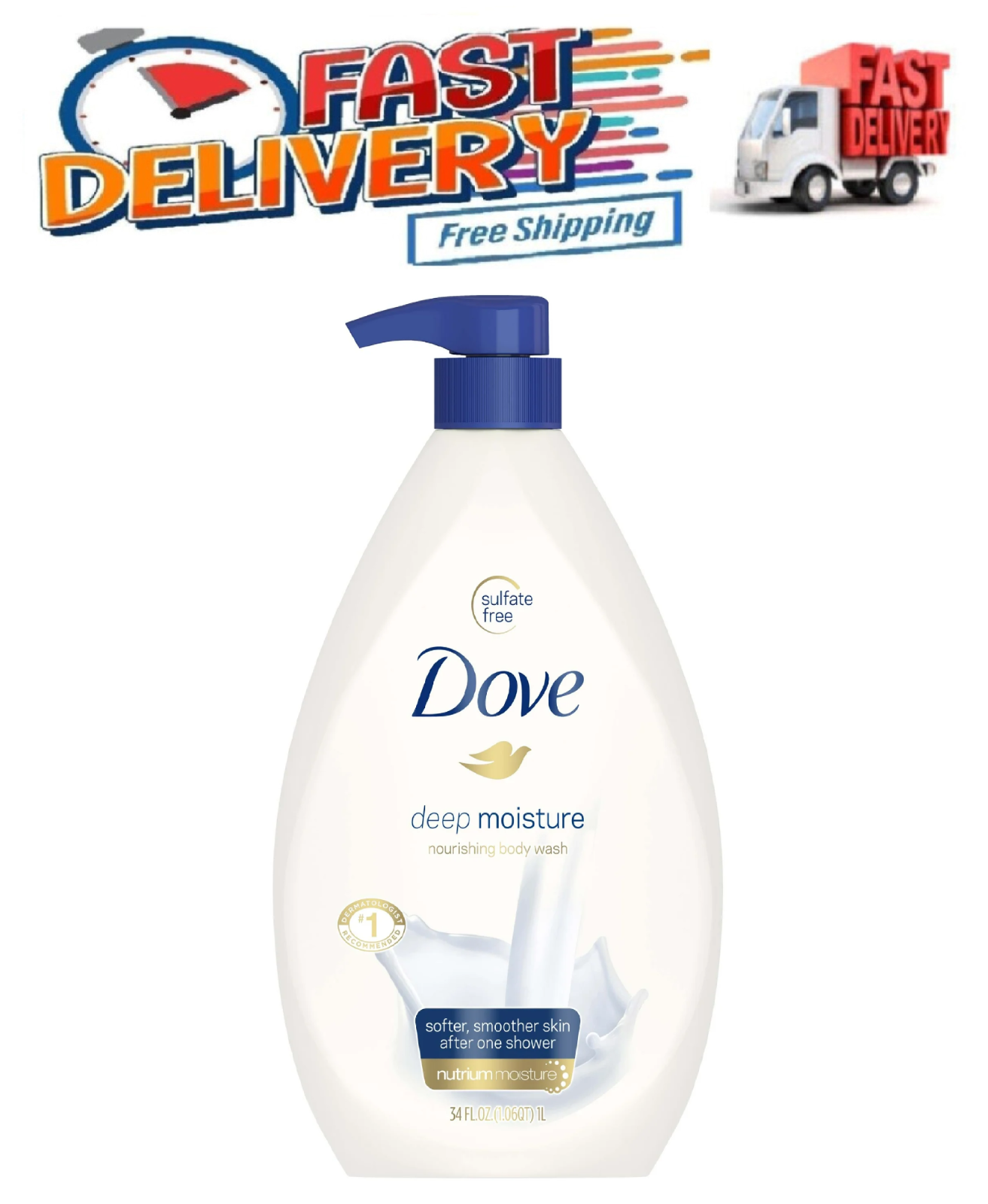 Dove Deep Moisture Liquid Body Wash with Pump Nourishing for