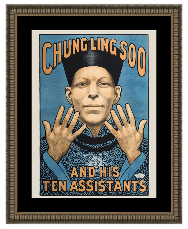 CHUNG LING SOO & HIS TEN ASSISTANTS FRAMED POSTER REPRINT / Magic Poster Reprint