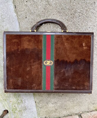 Gucci Briefcase Genuine Leather Vintage 1980 s