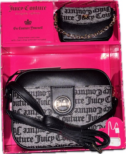 Juicy Couture Black Beige Camera Crossbody And Coin Purse