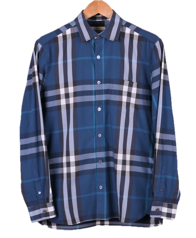 ✨希少♡レア✨バーバリーブルーレーベル　デニムコート　チェック　ロゴ刻印ボタン Burberry Brit Blue Gray ICONIC Nova Check Lightweight Button