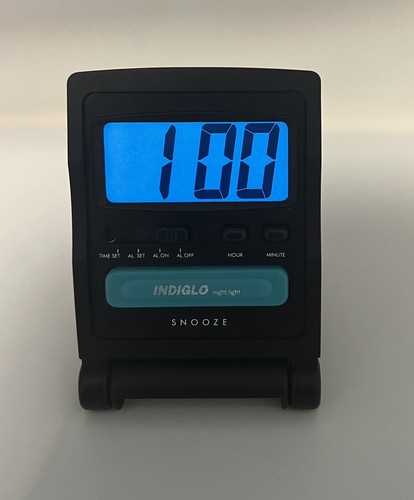 Timex Indiglo Blue Night Light Foldable Travel Digital Alarm Clock - Tested